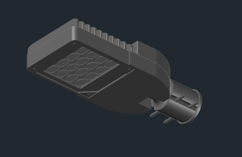 دانلود فایل اتوکد چراغ LED فضای باز سه‌بعدی dwg در اتوکد