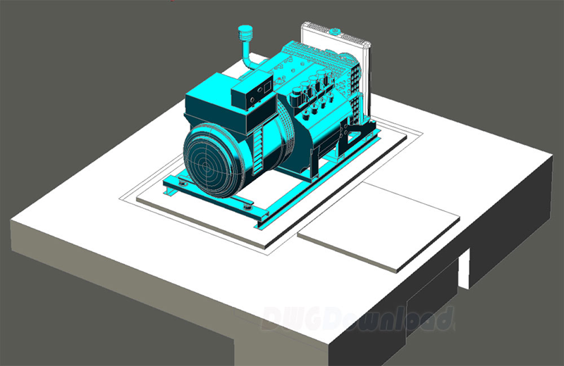  دانلود فایل اتوکد ژنراتور اضطراری با توربین سه بعدی DWG