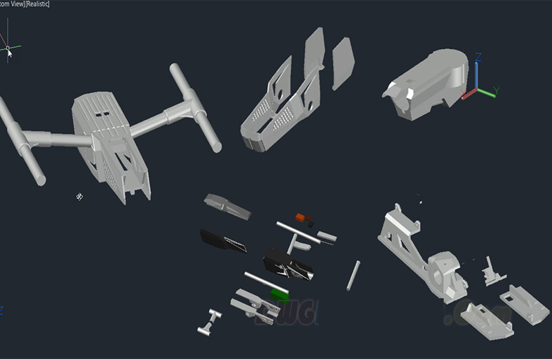 دانلود فایل اتوکد جزئیات پهپاد dwg در اتوکد