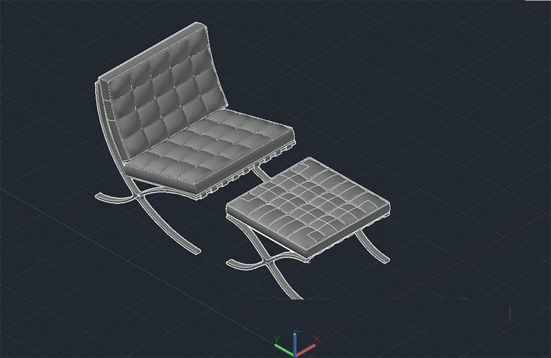 دانلود فایل اتوکد میز پاتیوی گرد سه‌بعدی dwg در اتوکد