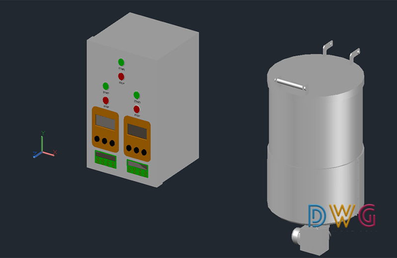 دانلود فایل اتوکد نمونه تابلو برق سه‌بعدی dwg در اتوکد