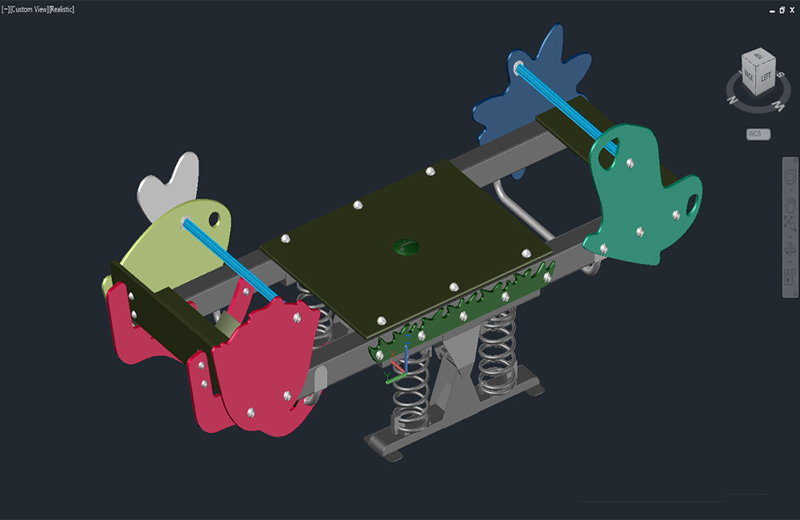 دانلود فایل اتوکد تاب تعادلی (Seesaw) سه‌بعدی dwg در اتوکد