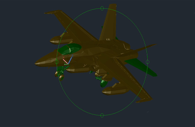 دانلود فایل اتوکد هواپیمای F18 سه‌بعدی dwg در اتوکد