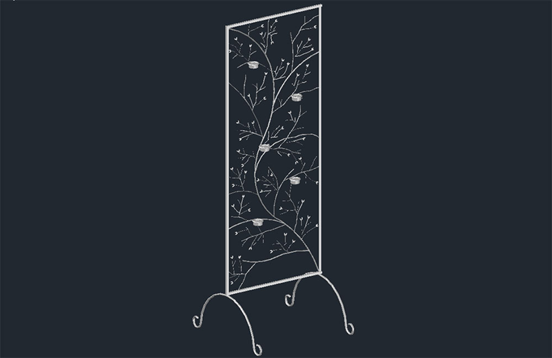 دانلود فایل اتوکد دیوارکوب تزئینی سه‌بعدی dwg در اتوکد