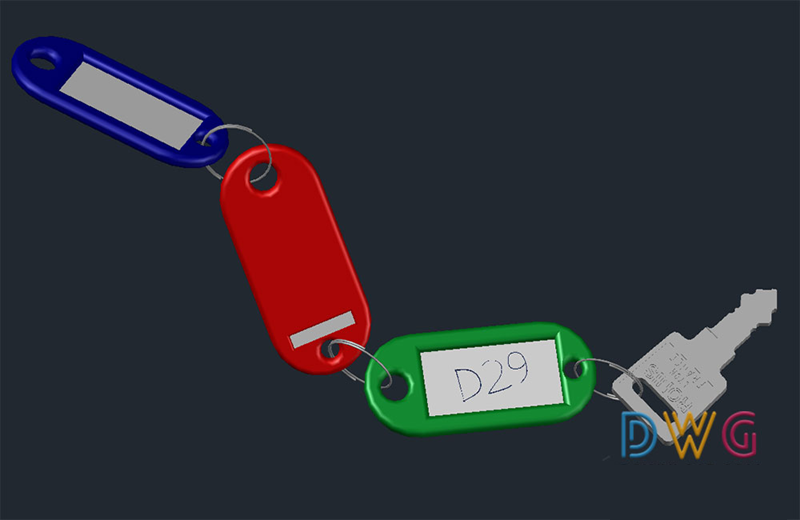 دانلود فایل اتوکد کلید سه‌بعدی dwg در اتوکد