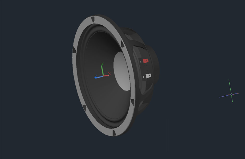 دانلود فایل اتوکد بلندگو سه‌بعدی dwg در اتوکد