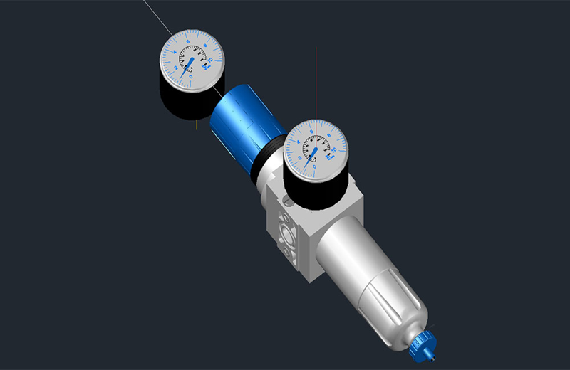 دانلود فایل اتوکد شیر هوا سه‌بعدی dwg در اتوکد
