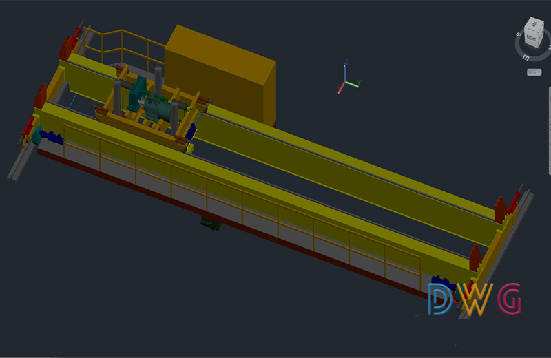 دانلود فایل اتوکد پل جرثقیل سه‌بعدی dwg در اتوکد
