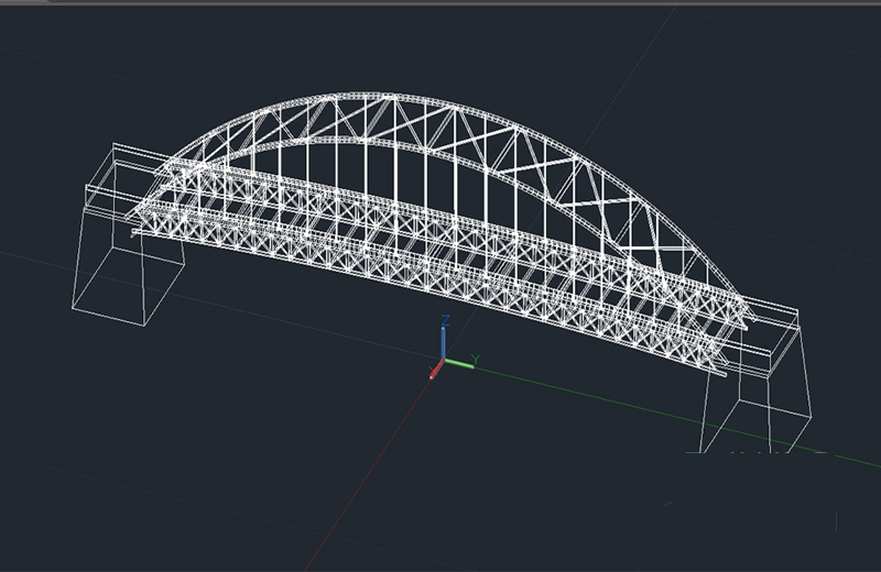 دانلود فایل اتوکد پل فلزی dwg در اتوکد