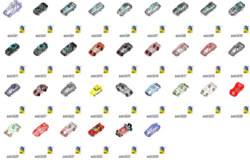 دانلود فایل اتوکد خودروهای سه‌بعدی dwg در اتوکد