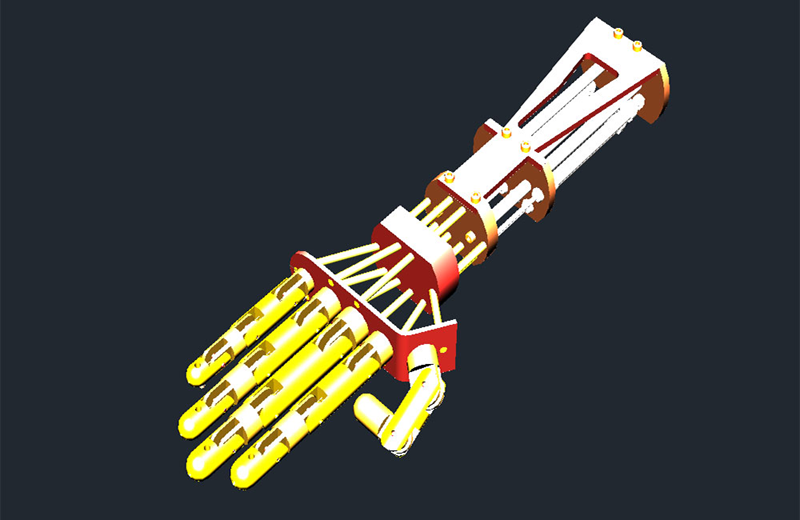 دانلود فایل اتوکد دست رباتیک سه‌بعدی dwg در اتوکد