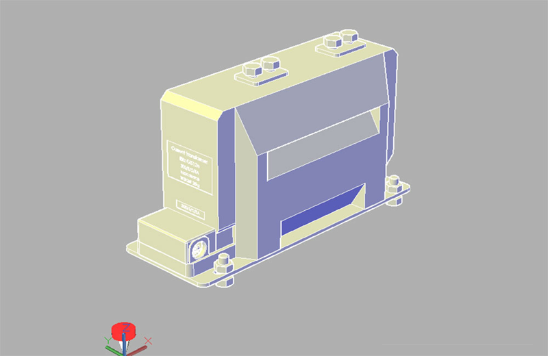 دانلود فایل اتوکد ترانسفورمر جریان سه‌بعدی dwg در اتوکد