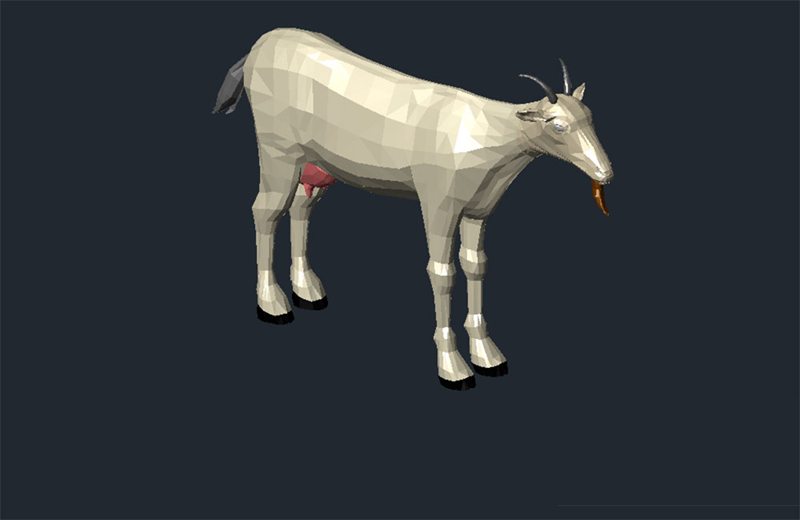 دانلود فایل اتوکد نقشه سه‌بعدی بز dwg در اتوکد