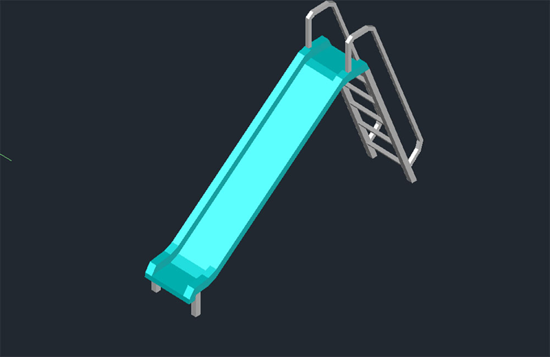 دانلود فایل اتوکد سرسره پارک کودکان سه‌بعدی dwg در اتوکد