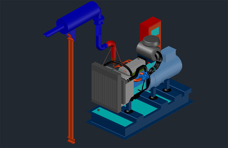  دانلود فایل اتوکد ژنراتور 150 کاوا سه‌بعدی dwg در اتوکد