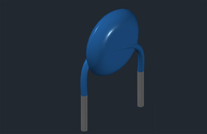  دانلود فایل اتوکد مدل سه‌بعدی خازن dwg در اتوکد