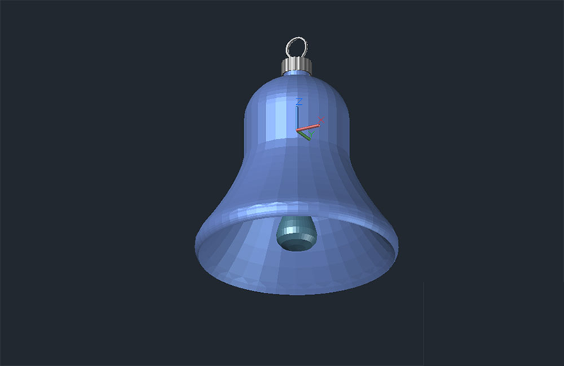 دانلود فایل اتوکد مدل سه‌بعدی زنگ dwg در اتوکد