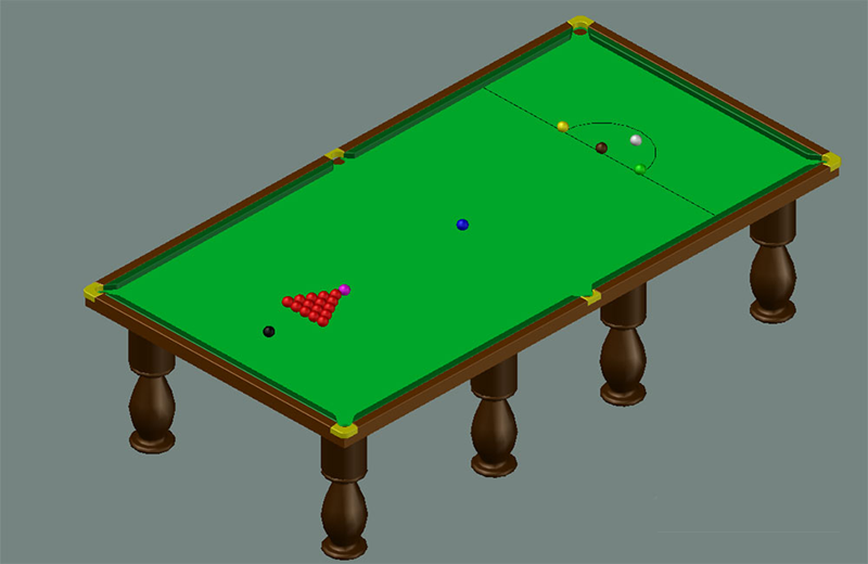  دانلود فایل اتوکد میز بیلیارد سه‌بعدی dwg در اتوکد