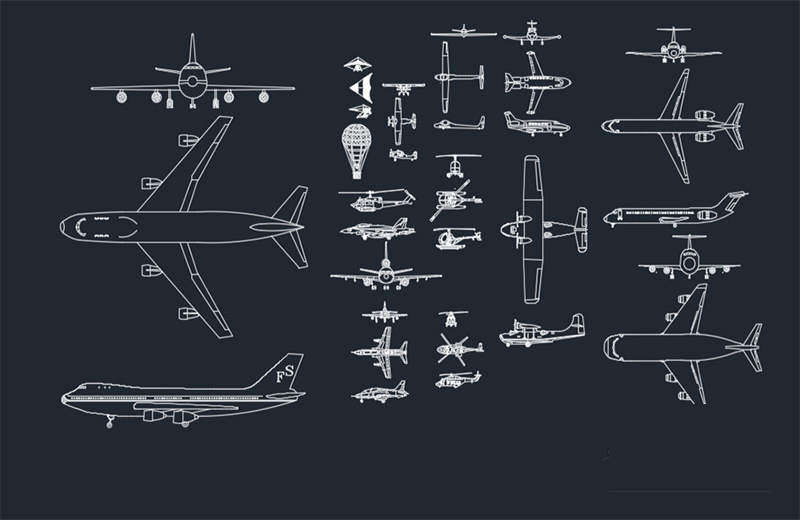 دانلود فایل اتوکد بلوک‌های حمل و نقل هوایی dwg در اتوکد