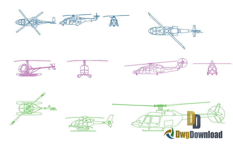 دانلود فایل اتوکد هلیکوپتر dwg در اتوکد