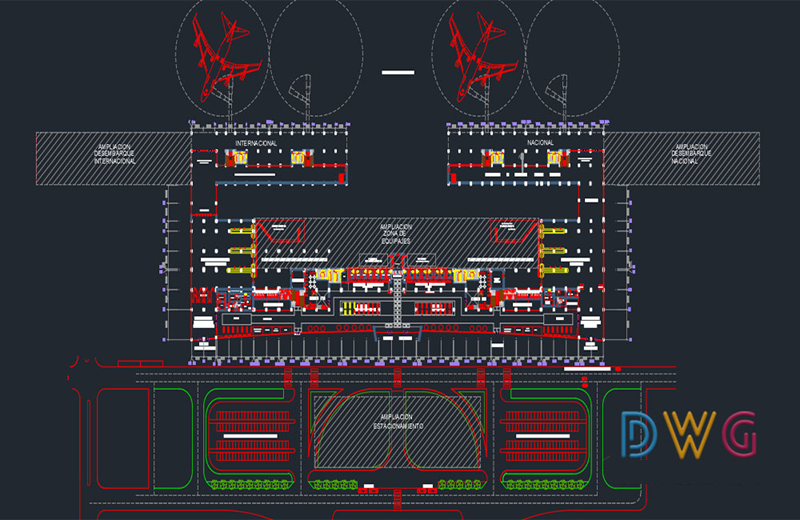 دانلود فایل اتوکد پروژه فرودگاه ۲ dwg در اتوکد