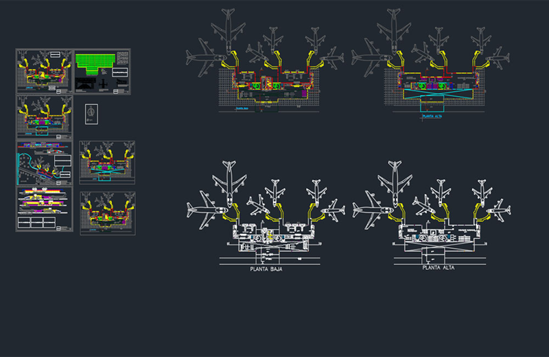 دانلود فایل اتوکد پروژه فرودگاه و پلان فرودگاه dwg در اتوکد