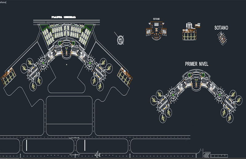 دانلود فایل اتوکد فرودگاه و برج کنترل فرودگاه dwg در اتوکد