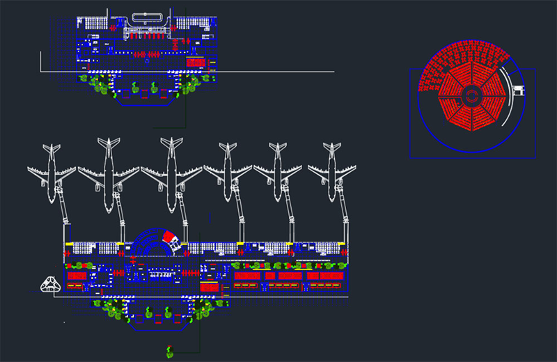 دانلود فایل اتوکد پروژه فرودگاه dwg در اتوکد