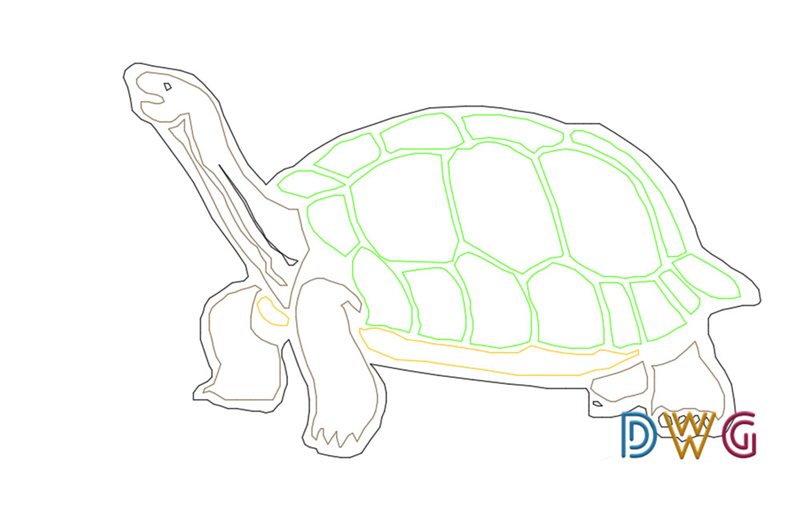 دانلود فایل اتوکد نقشه لاک‌پشت dwg در اتوکد