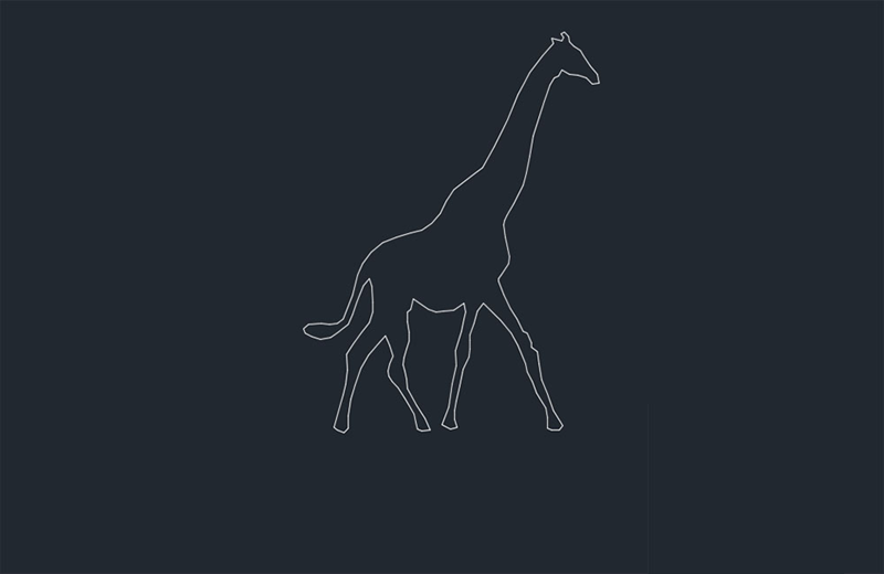 دانلود فایل اتوکد نقشه زرافه Autocad DWG