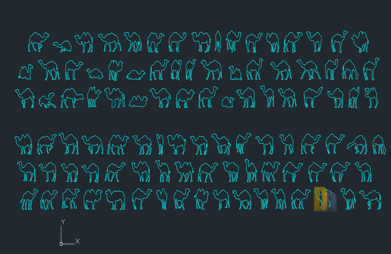 دانلود فایل معماری بلوک‌های شتر با پسوند DWG در اتوکد