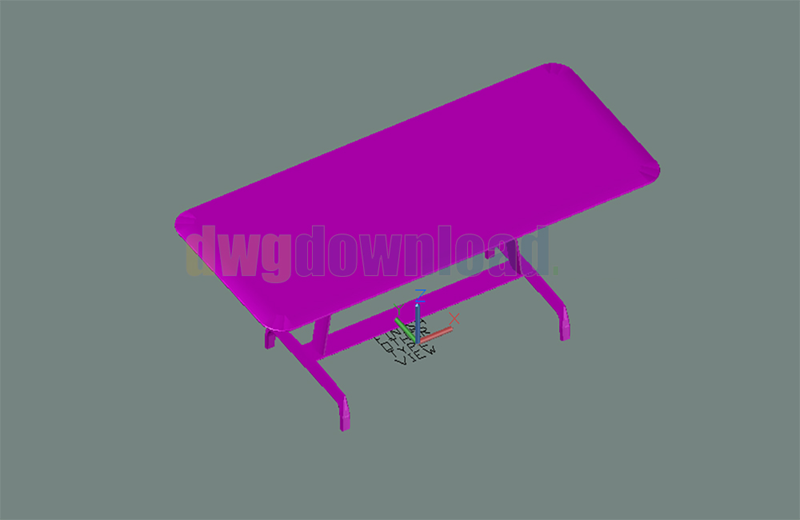  دانلود فایل اتوکد میز بیضی چهار گوشه سه‌بعدی dwg در اتوکد