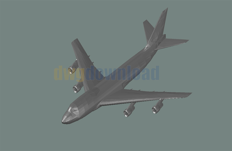  دانلود فایل اتوکد هواپیما بوئینگ 747 سه‌بعدی DWG